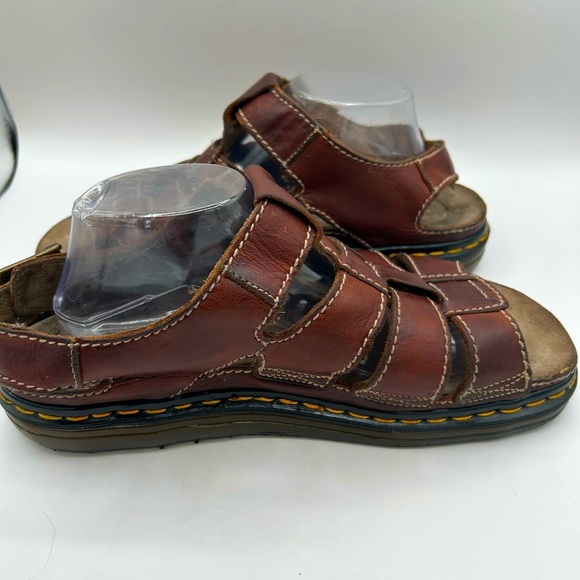 RARE MIE Vintage Dr Martens Fisherman Sandals 90s Brown Leather Mens 12 Y2K - Picture 12 of 17